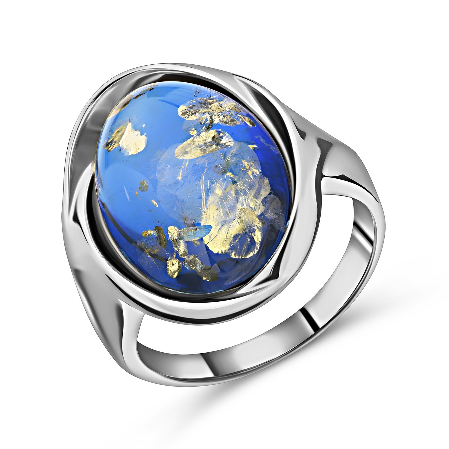 Серебряное кольцо с янтарем