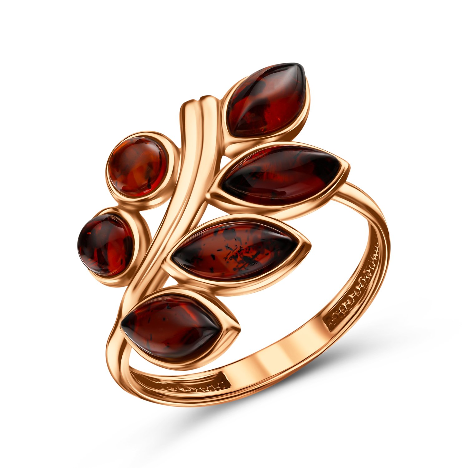 Серебряное кольцо с янтарем