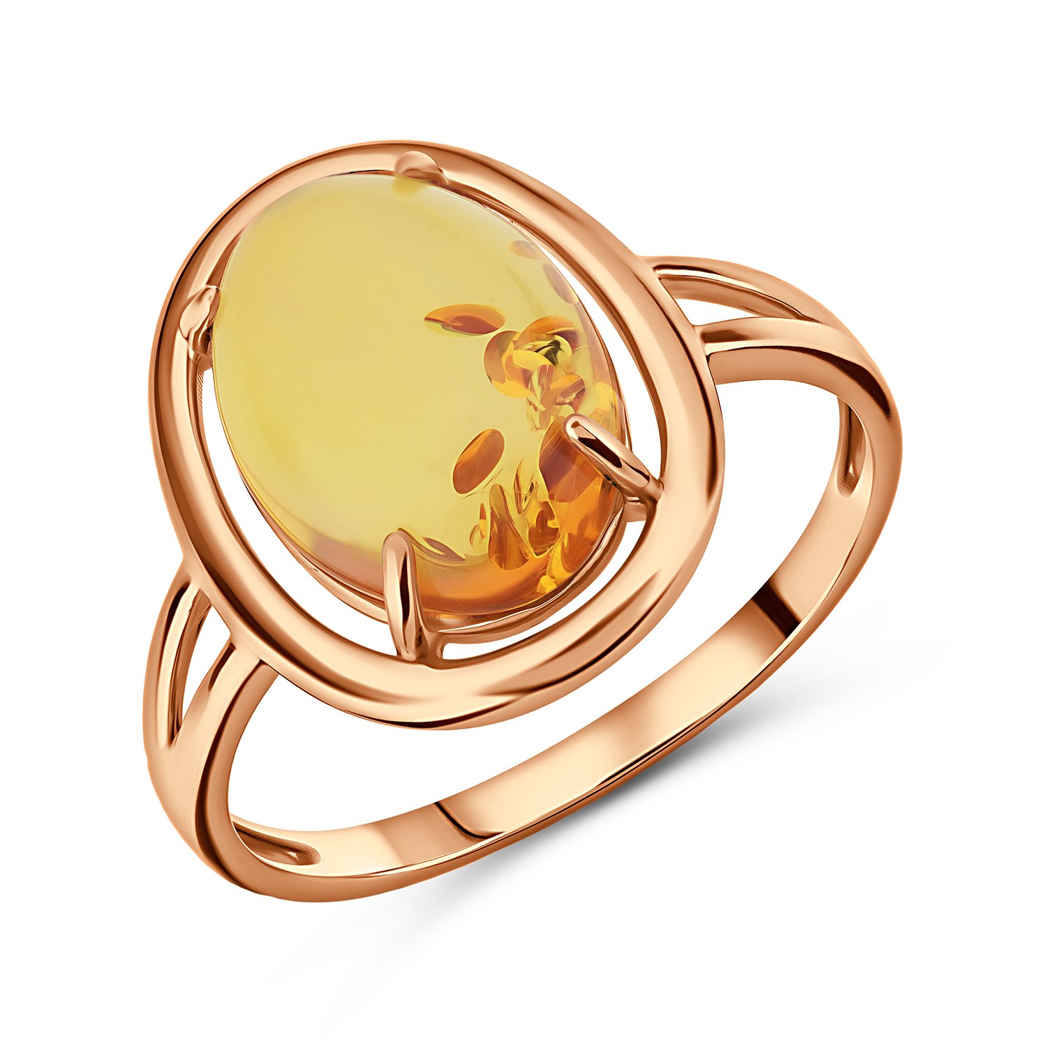 Серебряное кольцо с янтарем